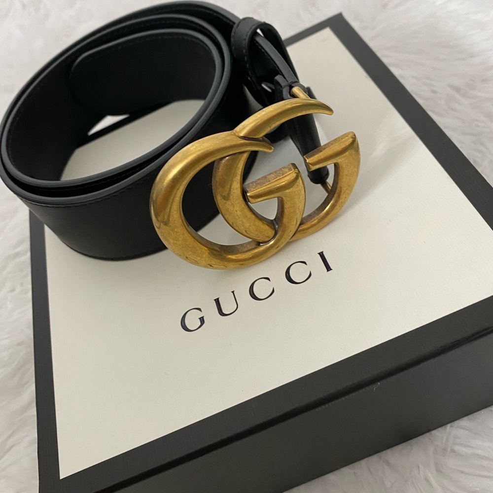 Authentic Gucci Logo Leather Belt